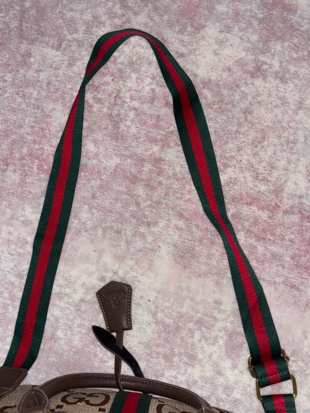 Gucci Brown GG Supreme Tote with Green and Red Web Stripe - Picture 4 of 9